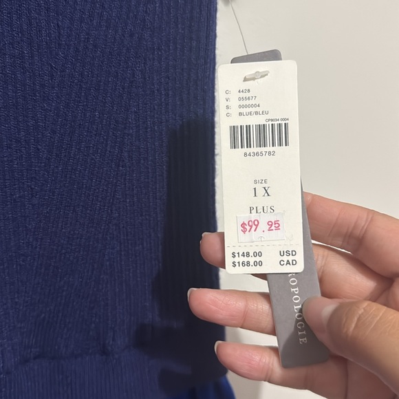 NWT ANTHROPOLOGIE Blue Thea Short sleeve Dress 🔹 - Picture 6 of 9